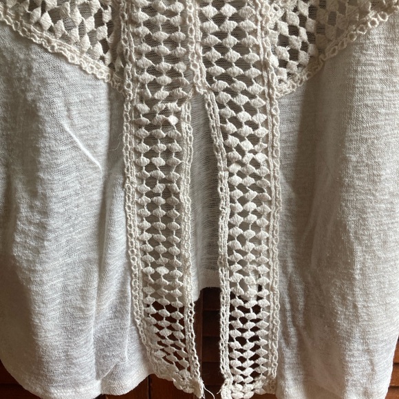 Mossimo Supply Co. Lace Back Crochet Open Back White Tank Top - Picture 5 of 8